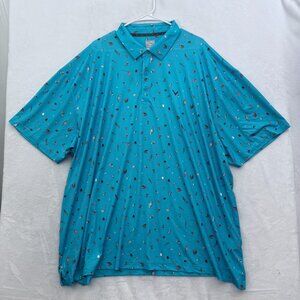 Calaway Polo Shirt Mens 3XL Blue Opti Dri Golf Performance Geoemtric